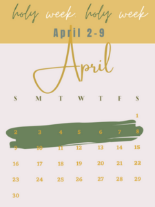 Holy Week Calendar (300 × 400 px)